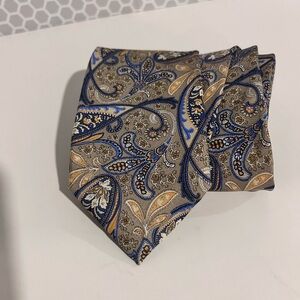 Stafford Men’s Tan and Blue Pasley Tie